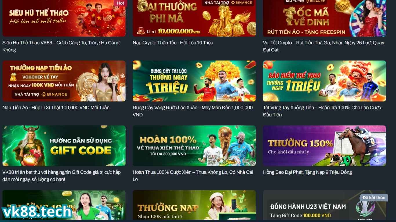 Các khuyến mãi đặc sắc 2026 tại VK88