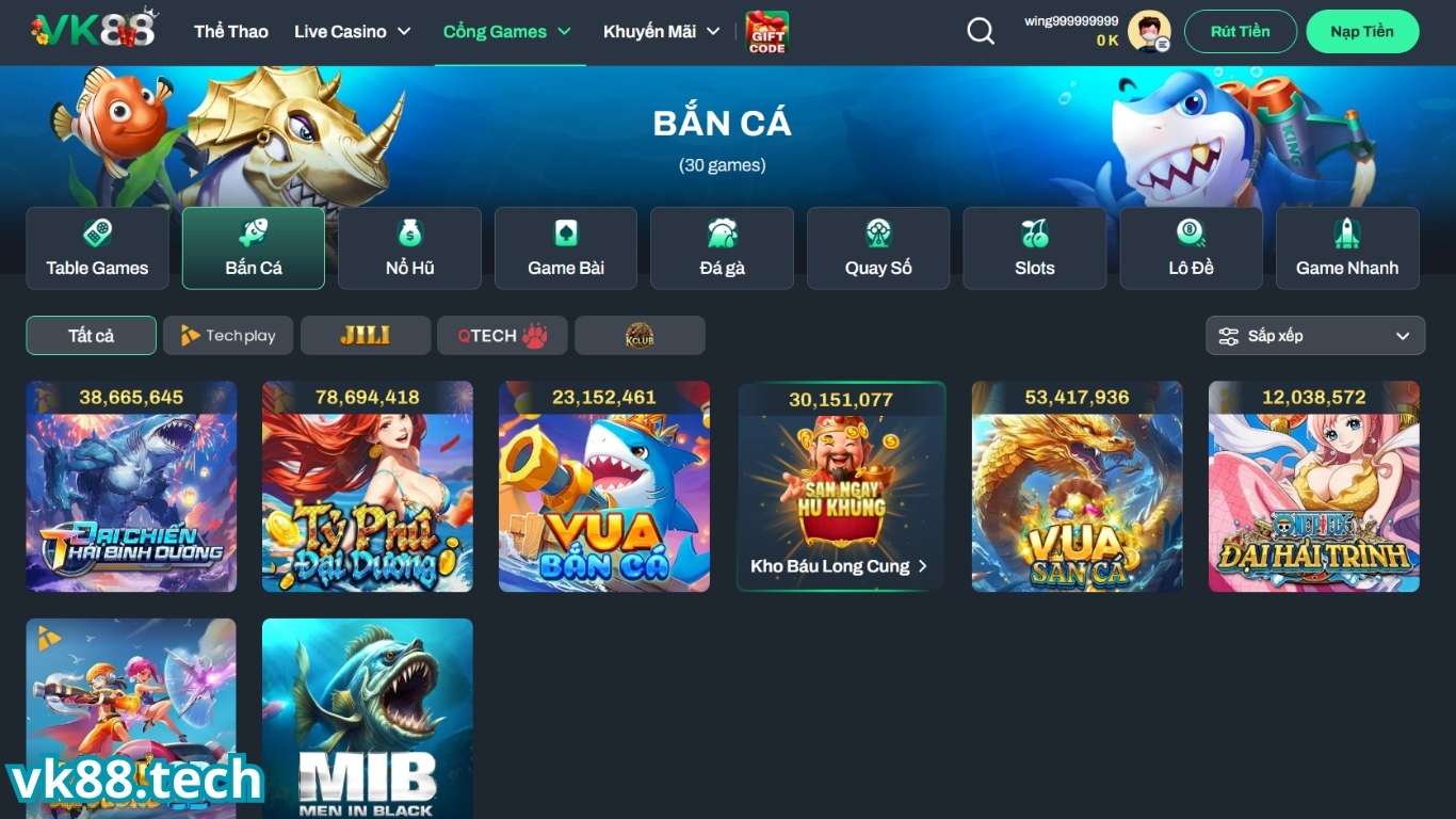 Giới thiệu trò chơi bắn cá VK88