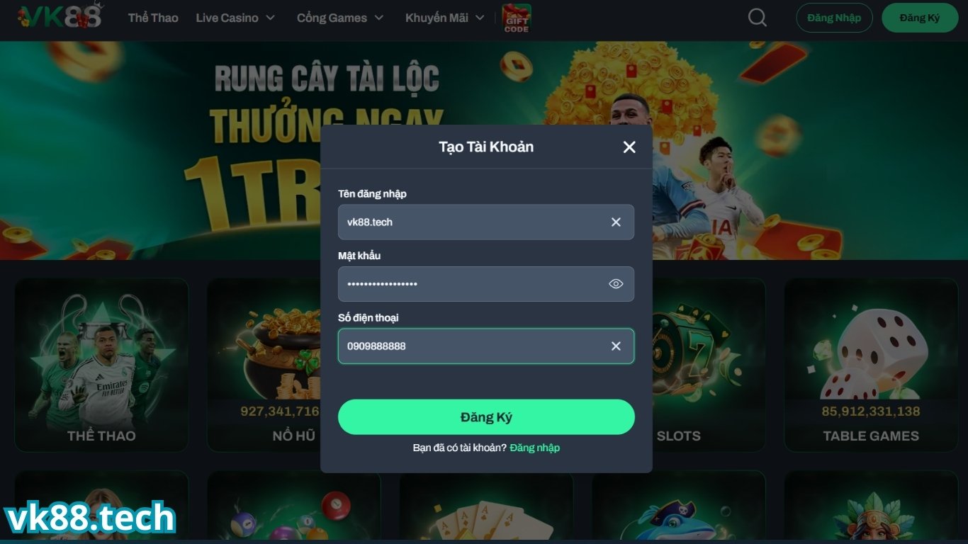 Hướng dẫn đăng ký VK88 chi tiết