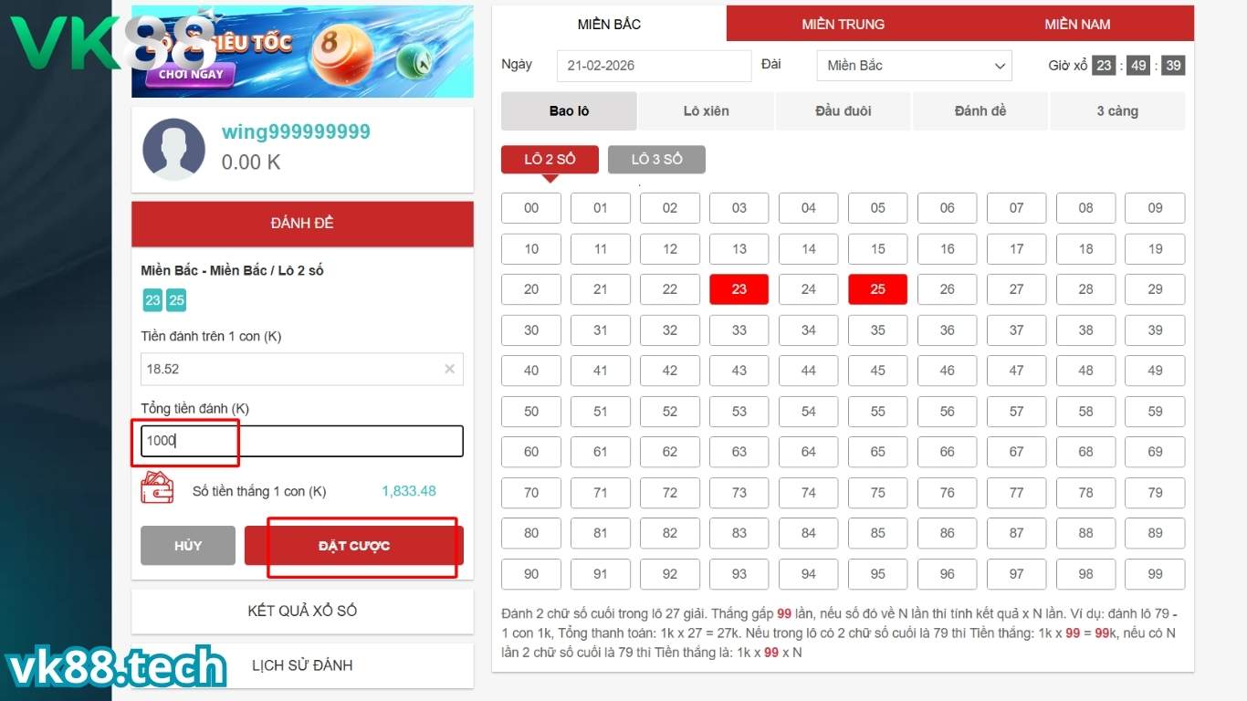 Hướng dẫn tham gia lô đề VK88