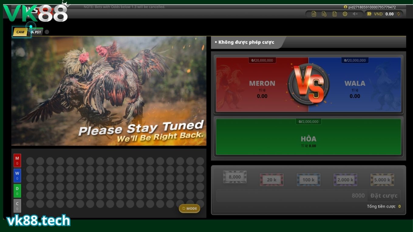 Luật chơi đá gà cựa dao tại VK88