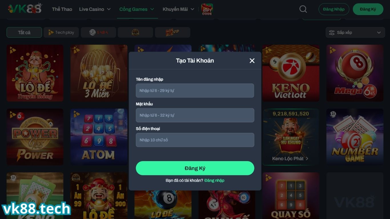 Quy trình tham gia cá cược tại VK88