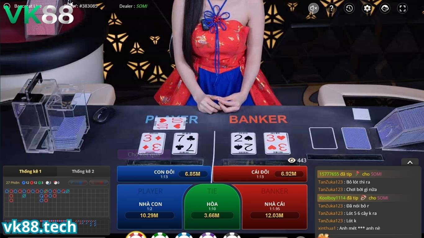 Trò chơi baccarat VK88 vô cùng hấp dẫn